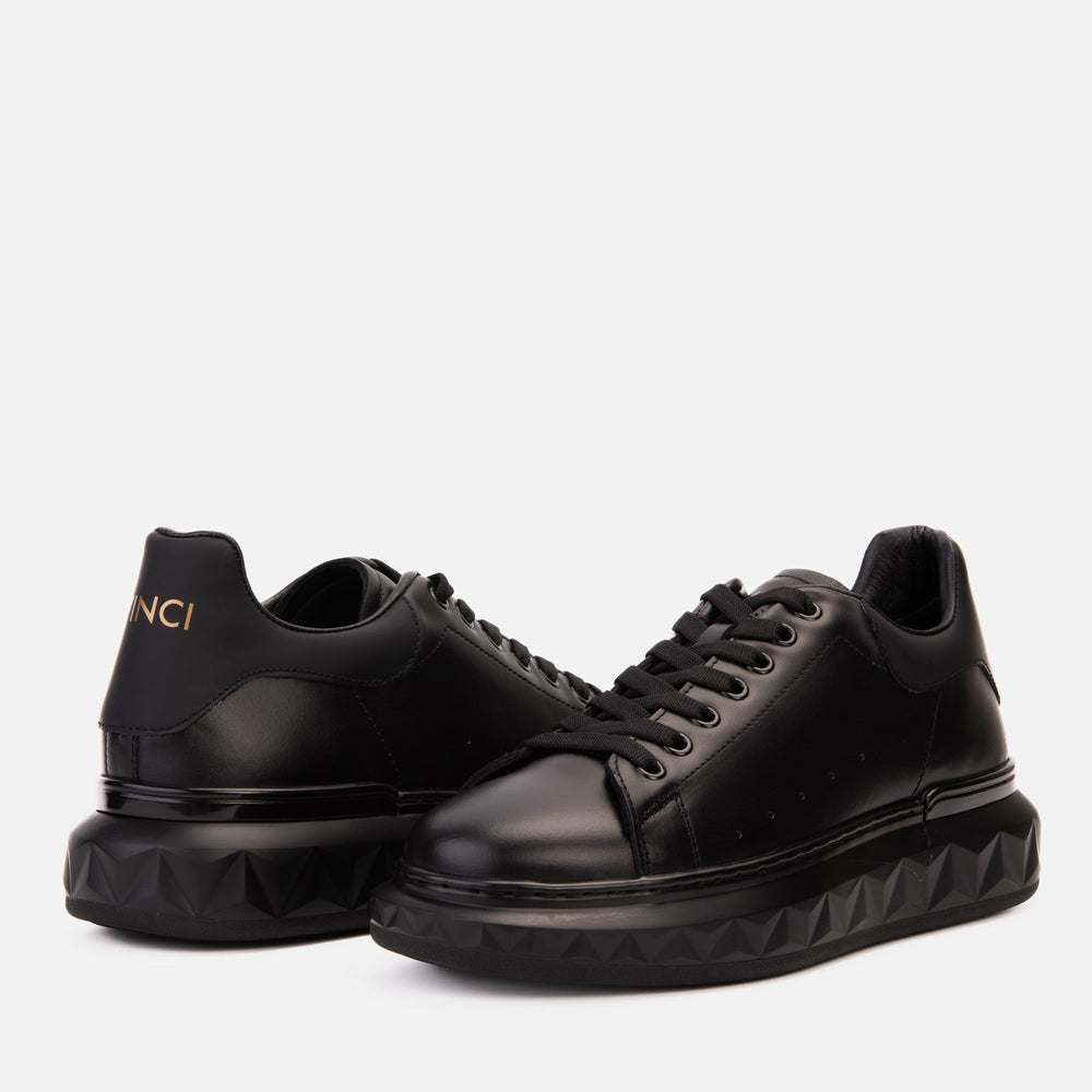 The Linq Black Leather Sneaker All New