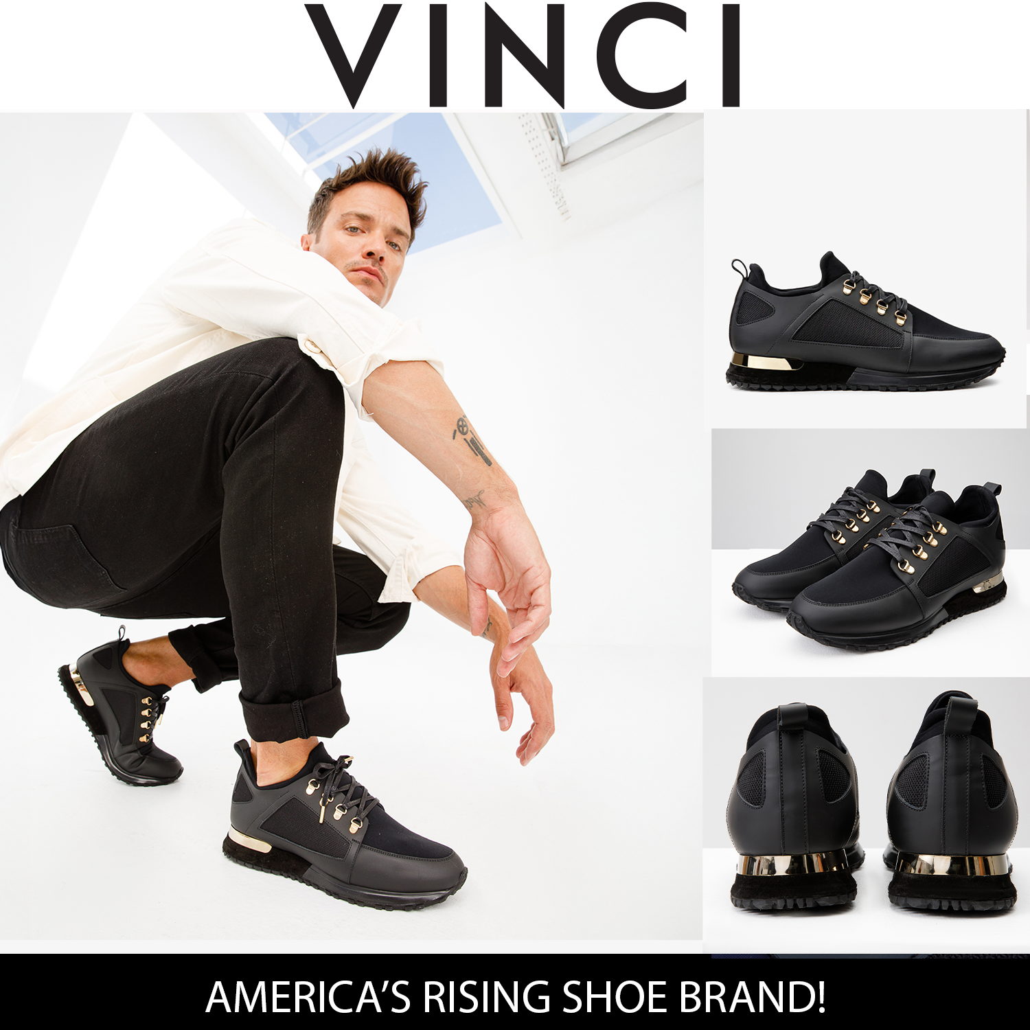 The Emir Black Leather Sneaker Fine Craftsmanship