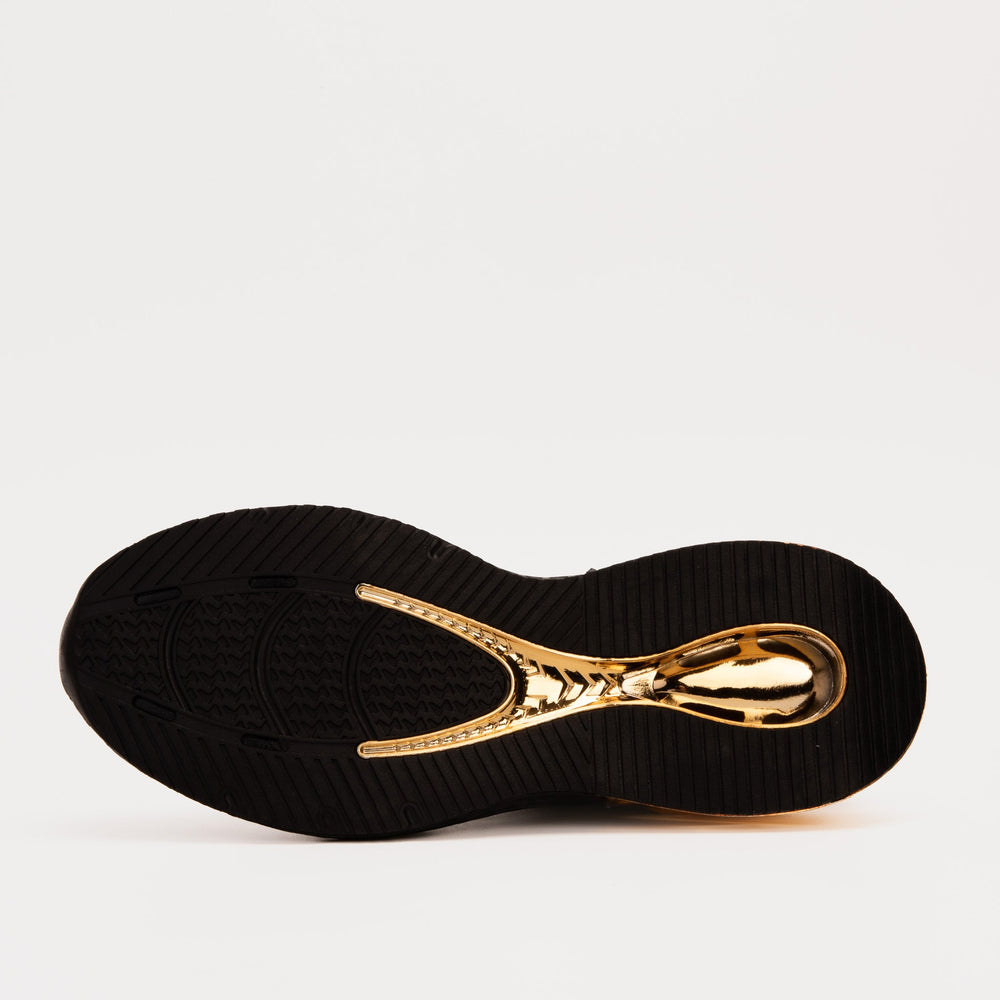 The Bellagio Black Gold Leather Sneaker On Sale