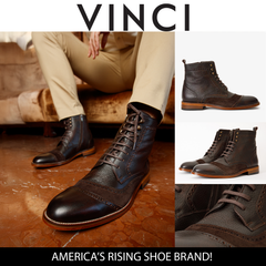 The Anderson Brown Leather Suede Brogue Lace-Up Boot with a Zipper Exclusive Style