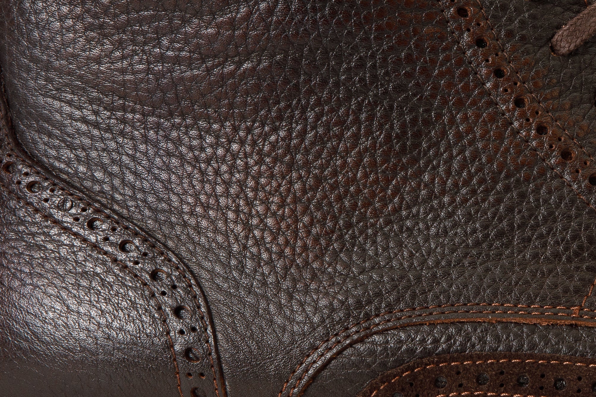 The Anderson Brown Leather Suede Brogue Lace-Up Boot with a Zipper Exclusive Style