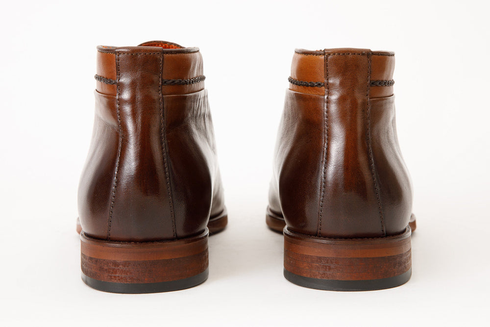 The Rome Tan Leather Oxford Cap-Toe Boot On Sale