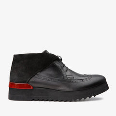 The Kagan Black Wingtip Chukka Sneaker Boot For Sale