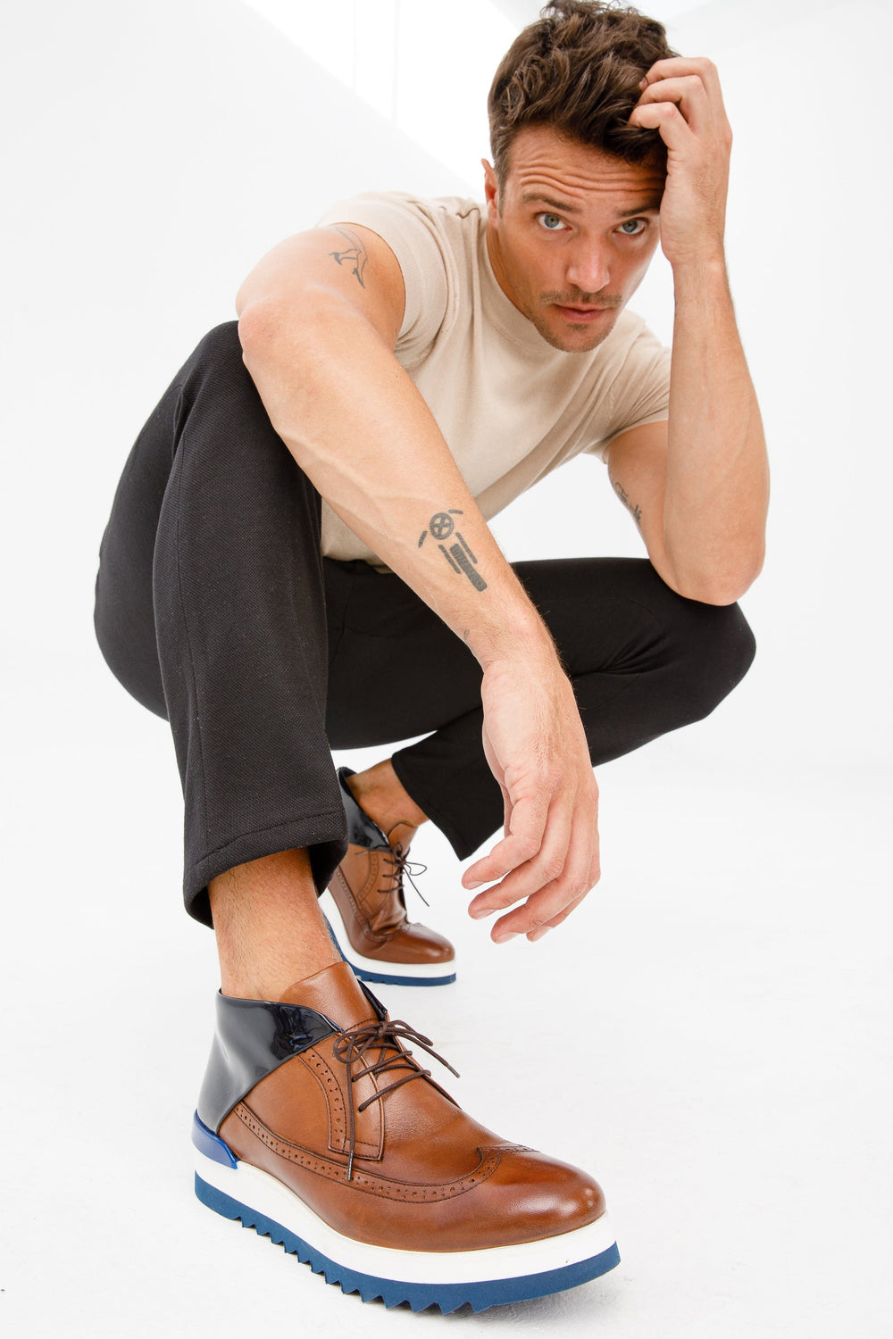 The Kagan Tan Wingtip Chukka Sneaker Boot All New