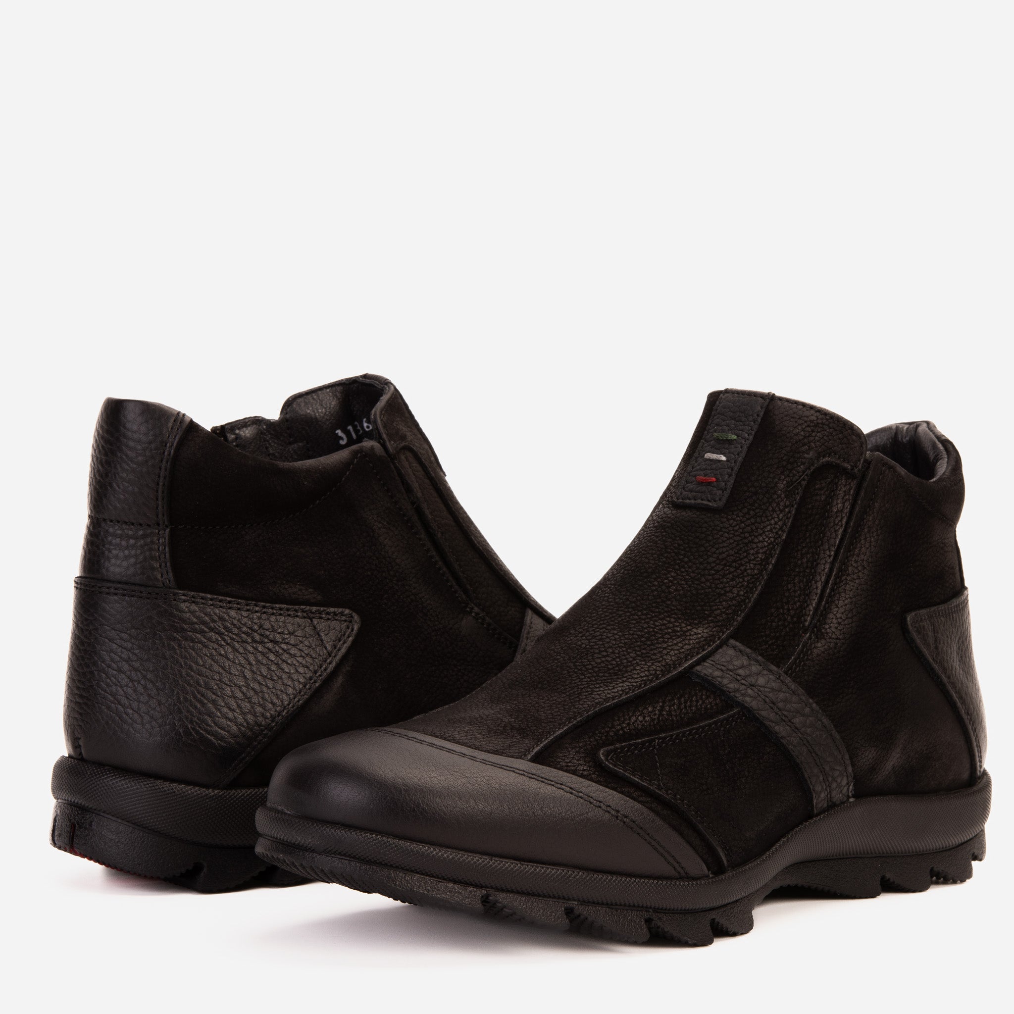 The Montreal Suede Black Leather Casual Zip-Up Ankle Boot Exclusive Style