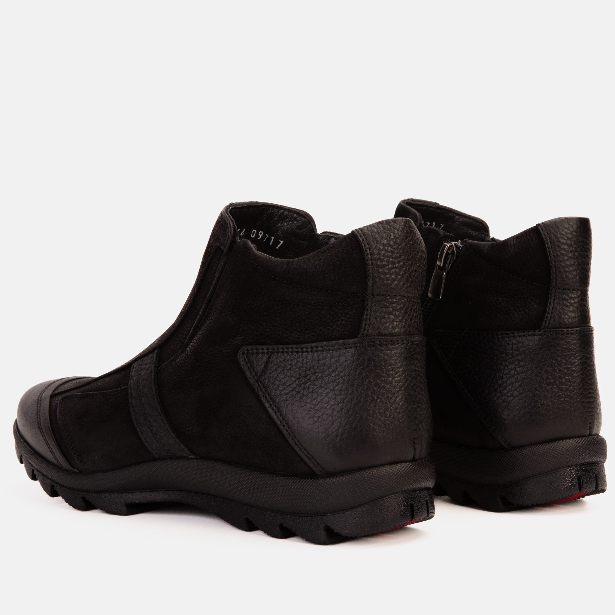 The Montreal Suede Black Leather Casual Zip-Up Ankle Boot Exclusive Style