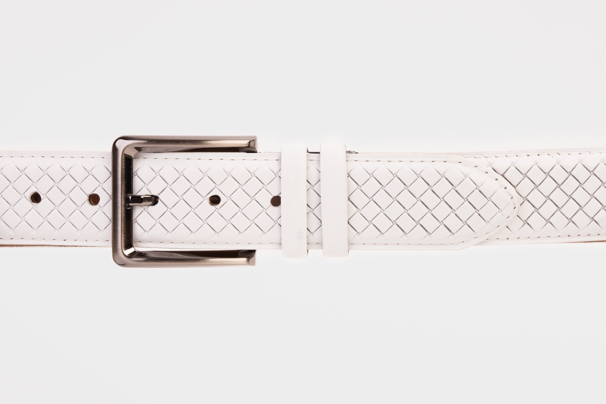 The Layla White Woven Leather Belt All New