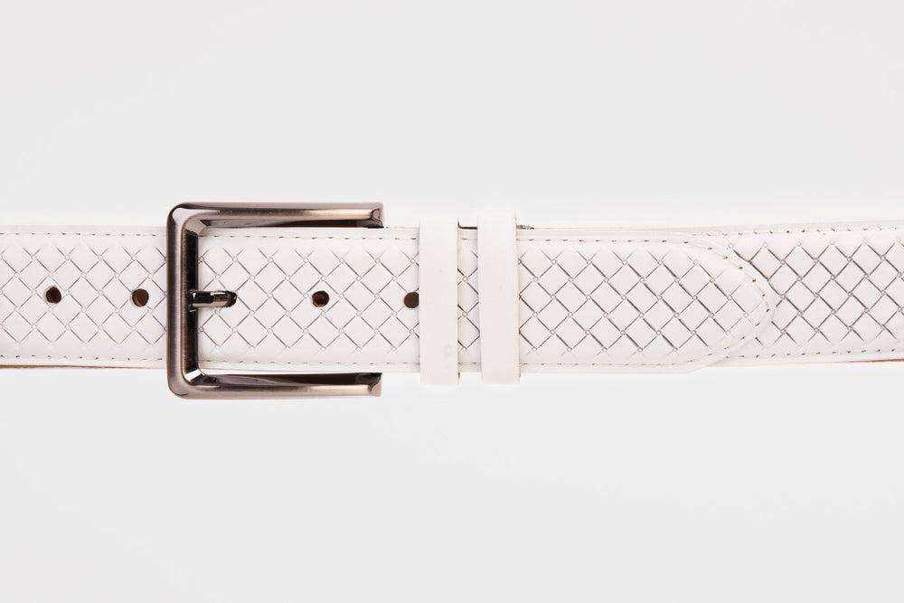 The Layla White Woven Leather Belt All New