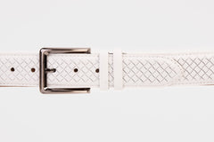 The Layla White Woven Leather Belt All New
