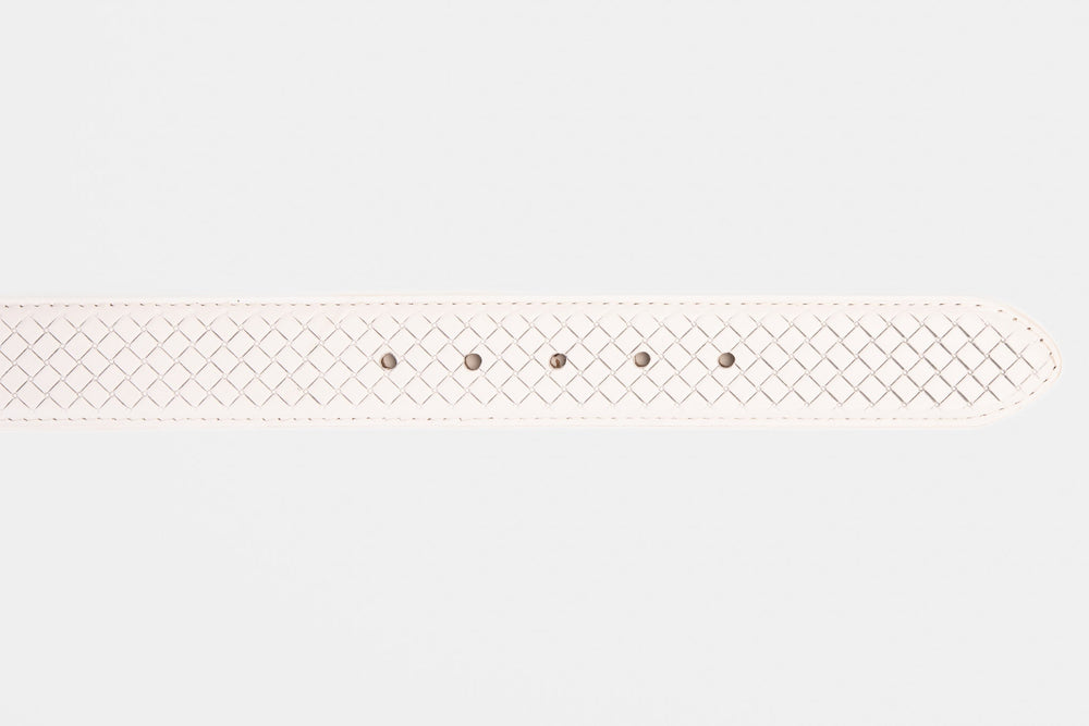The Layla White Woven Leather Belt All New