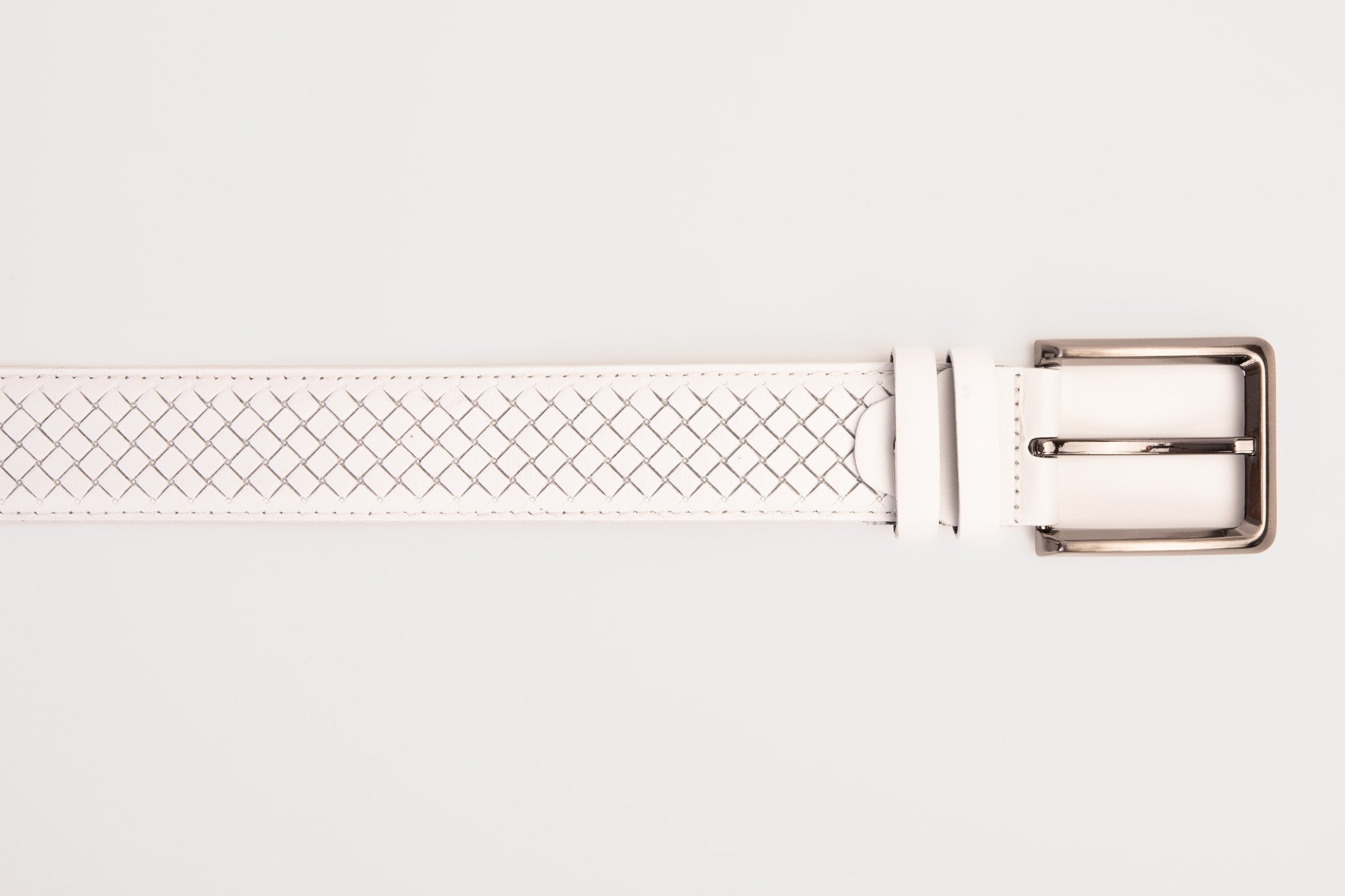 The Layla White Woven Leather Belt All New