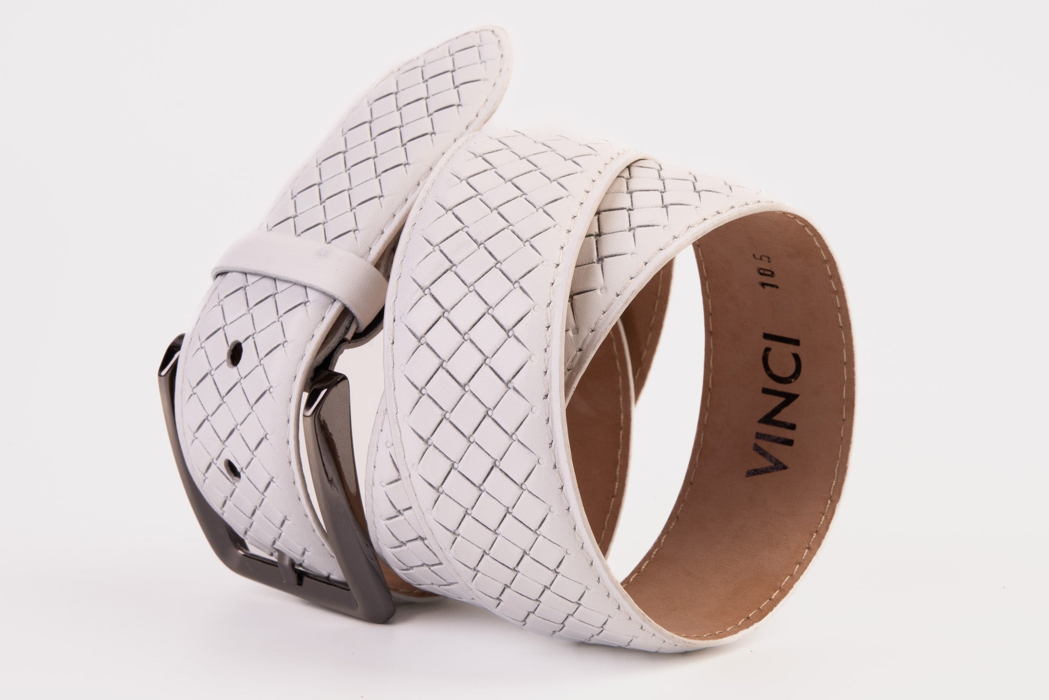 The Layla White Woven Leather Belt All New