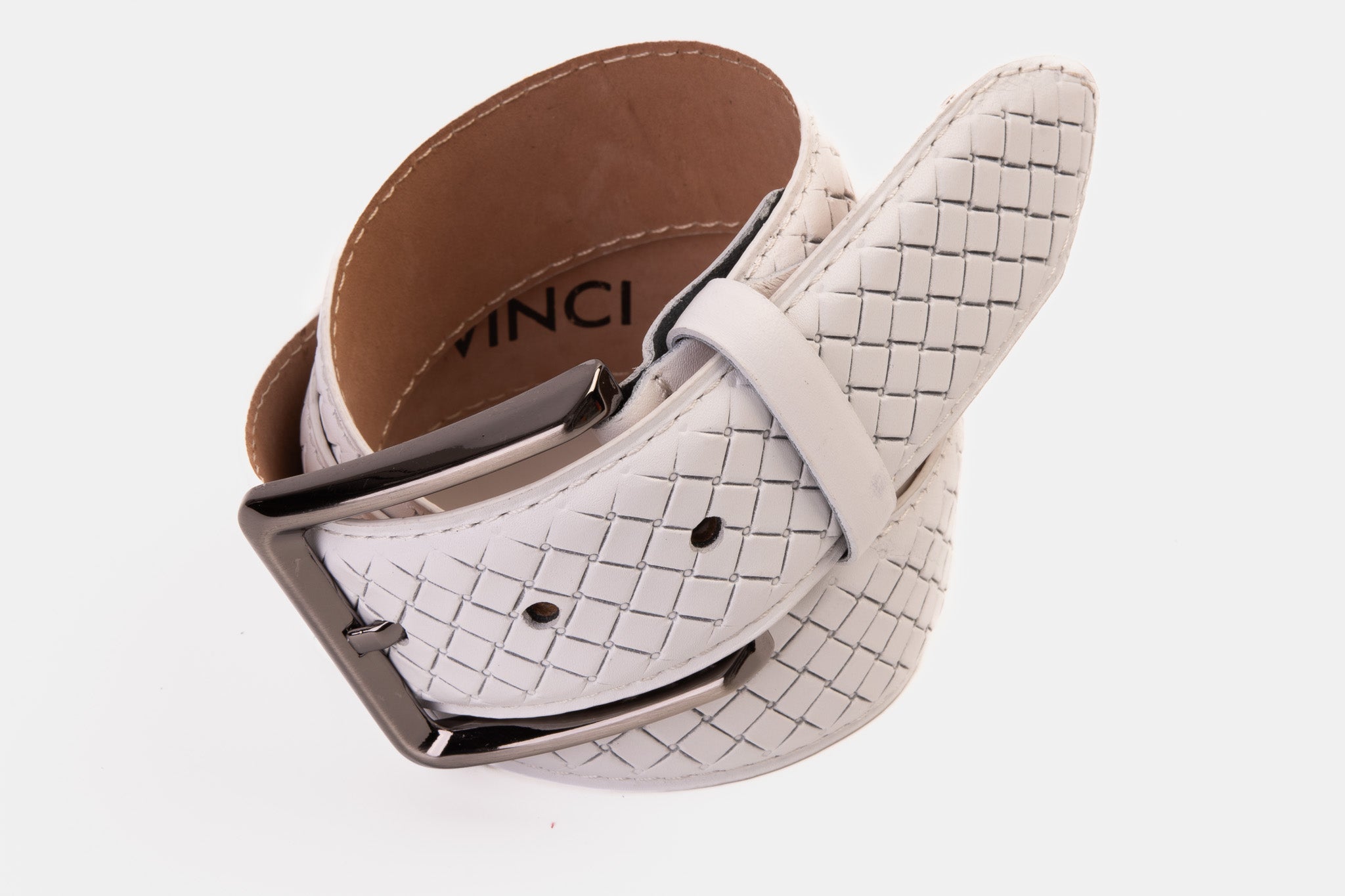 The Layla White Woven Leather Belt All New
