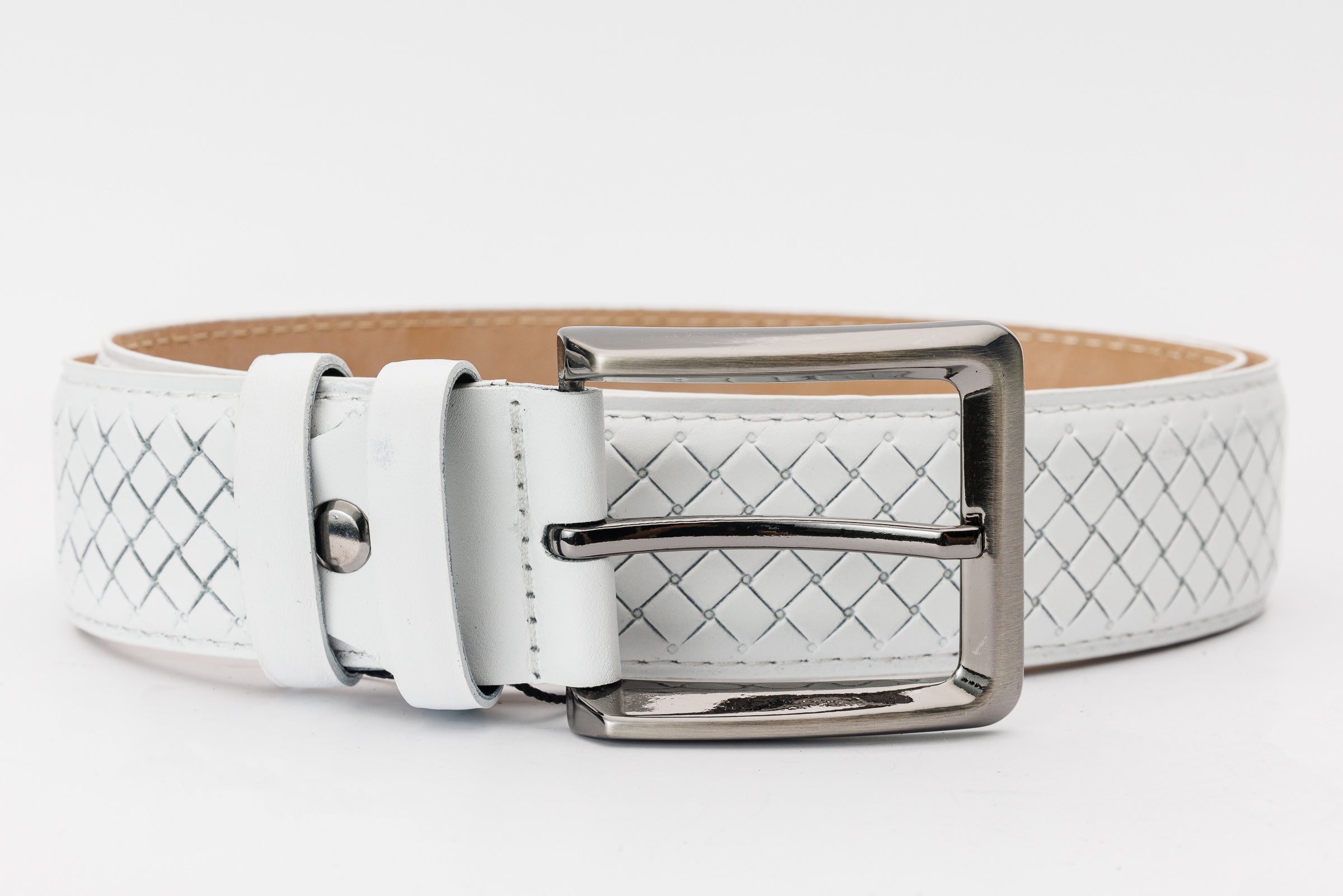 The Layla White Woven Leather Belt All New