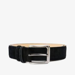 The Bari Black Suede Leather Belt Universal Fit