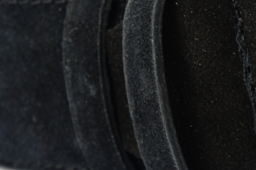 The Bari Black Suede Leather Belt Universal Fit