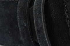 The Bari Black Suede Leather Belt Universal Fit
