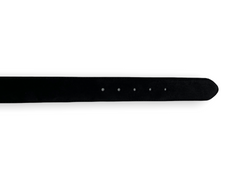 The Bari Black Suede Leather Belt Universal Fit