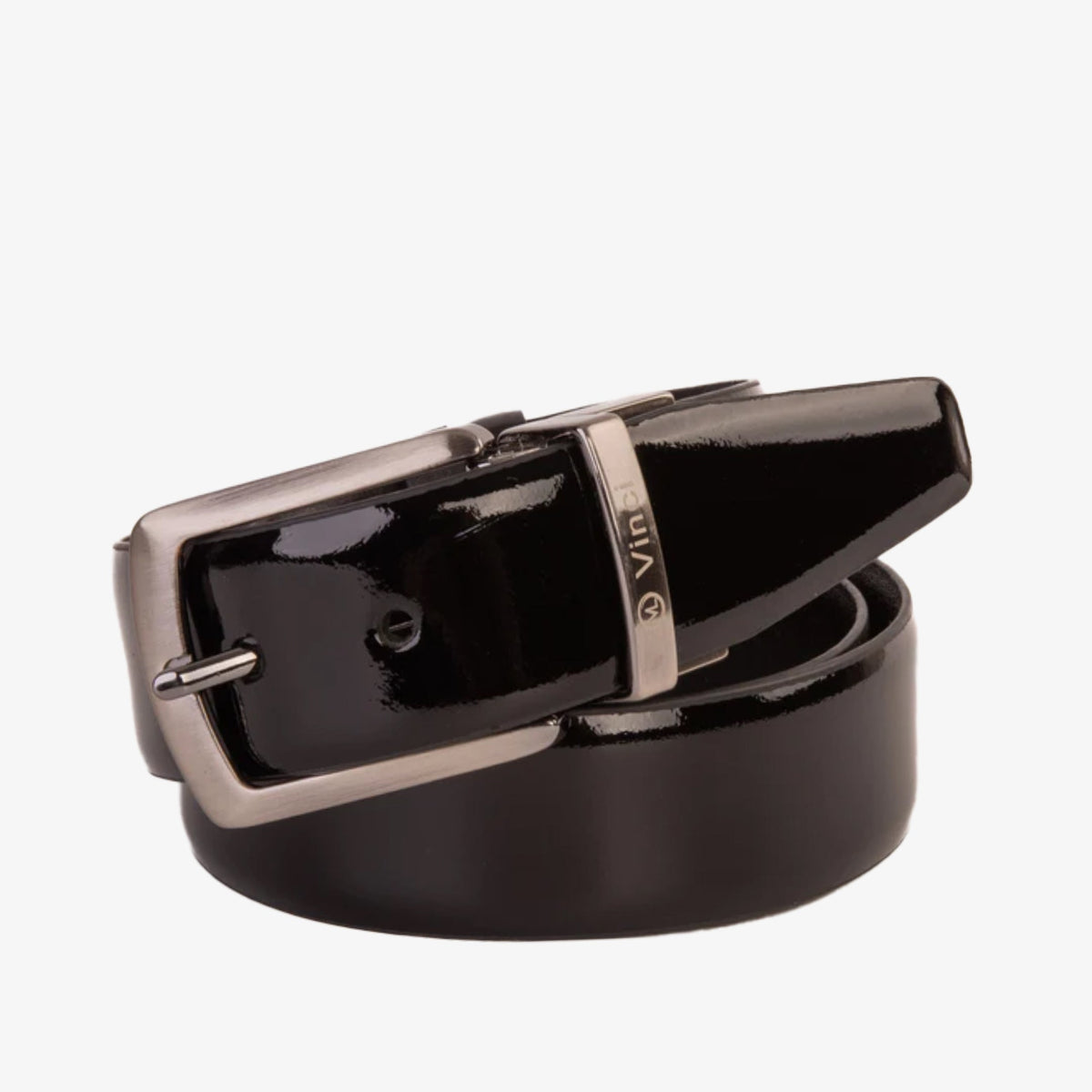 The Sun Reversible Black Patent Leather Belt Fine Craftsmanship