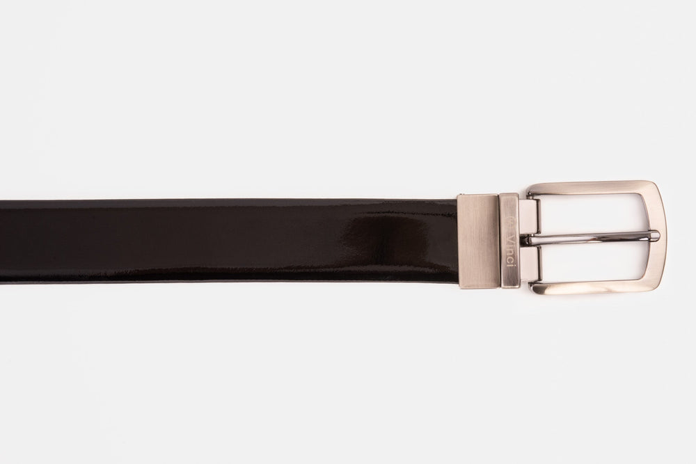 The Sun Reversible Black Patent Leather Belt Fine Craftsmanship