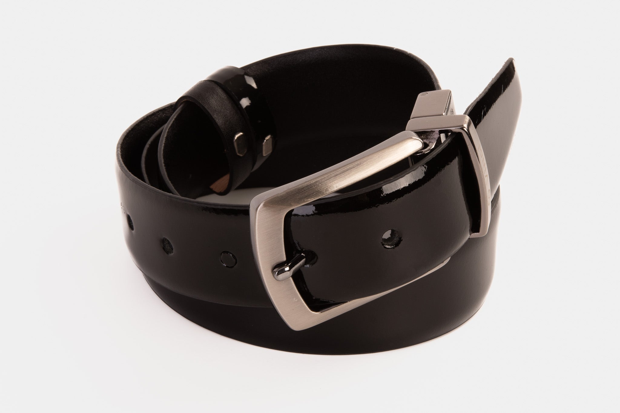 The Sun Reversible Black Patent Leather Belt Fine Craftsmanship