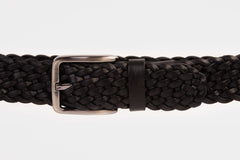 The Mclean Woven Black Leather Belt Exclusive Style