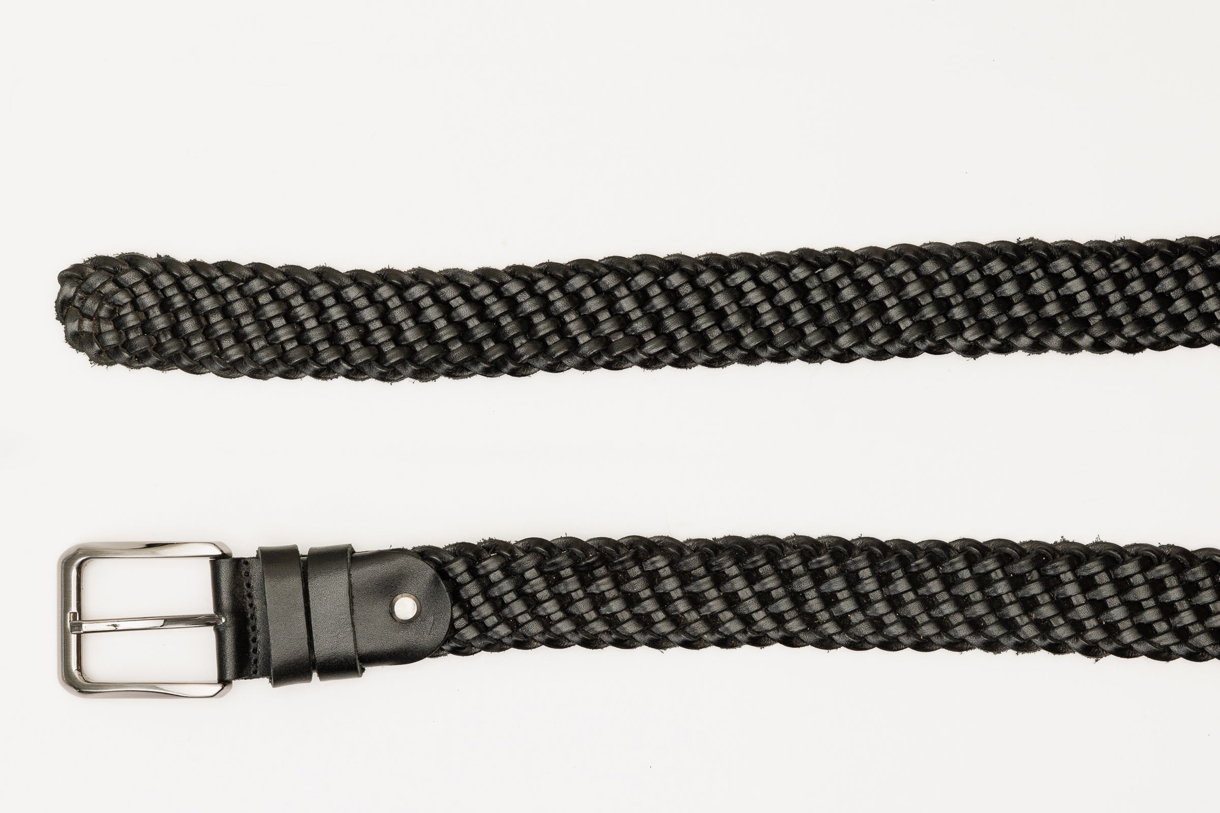 The Mclean Woven Black Leather Belt Exclusive Style