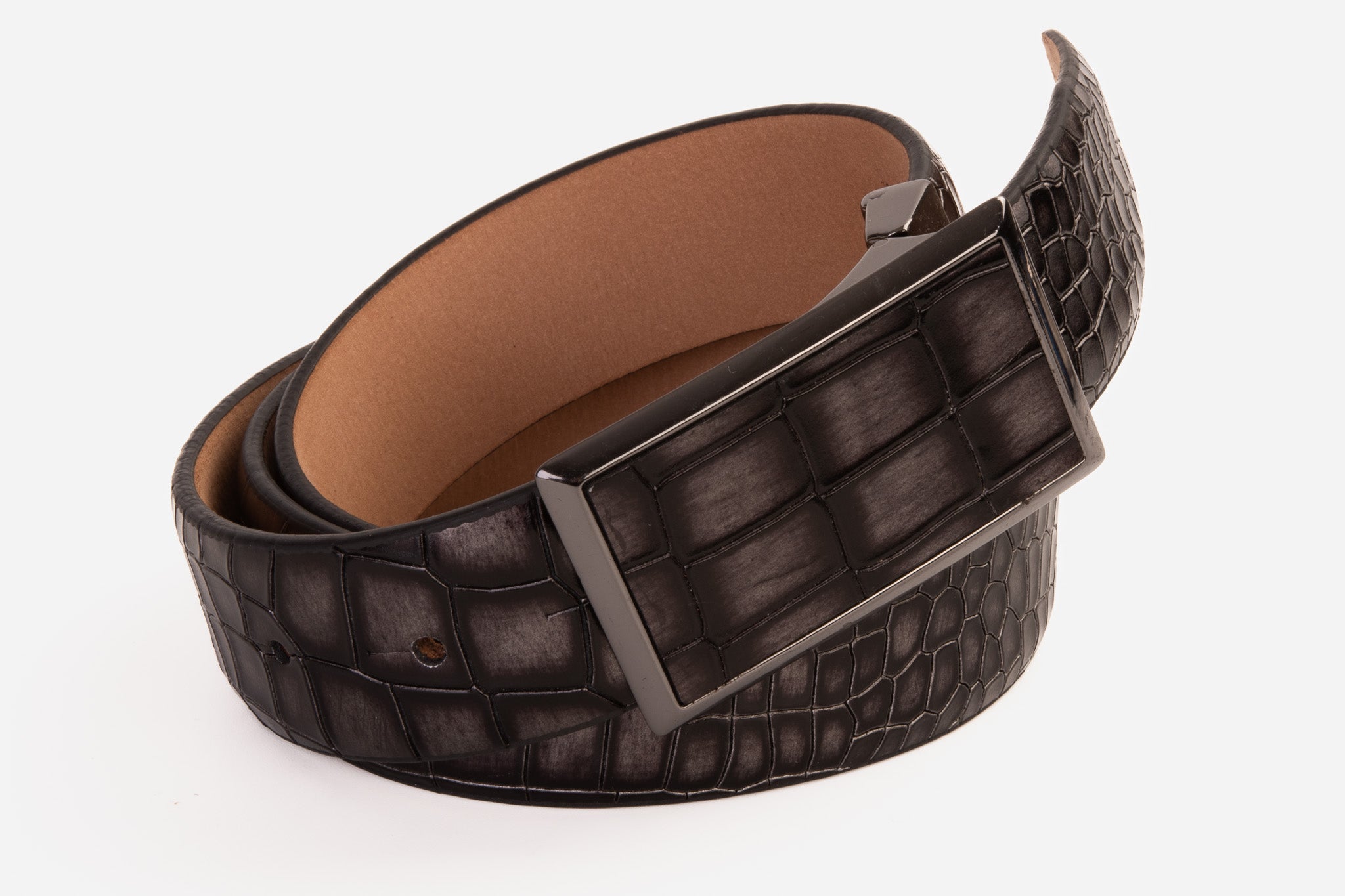 The Mississippi Gray Leather Belt Fine Craftsmanship