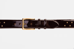 The Jupiter Burgundy Patent Leather Spike Leather Belt Exclusive Style