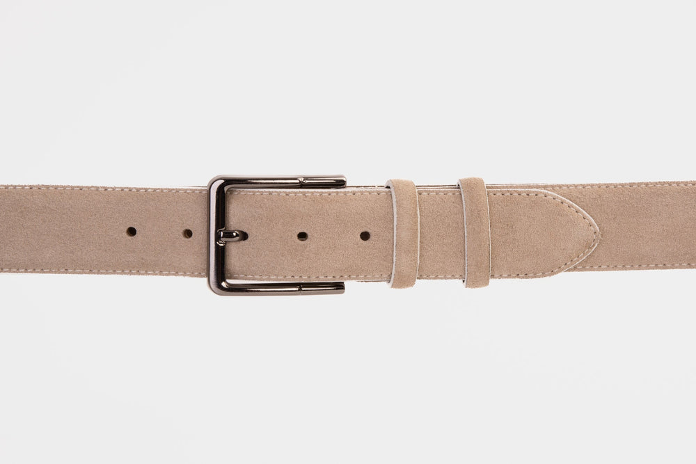 The Bari Beige Leather Belt All New
