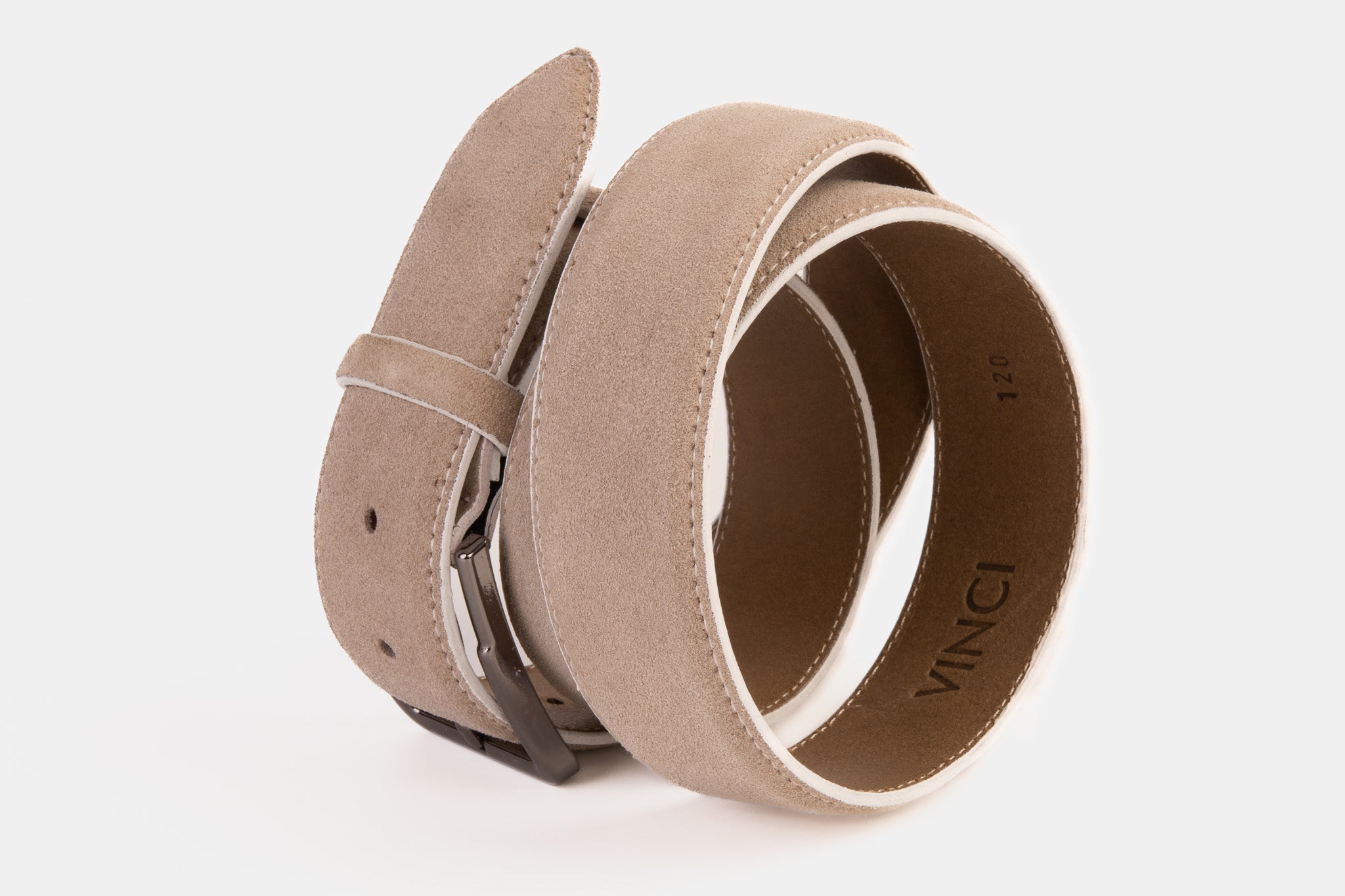 The Bari Beige Leather Belt All New