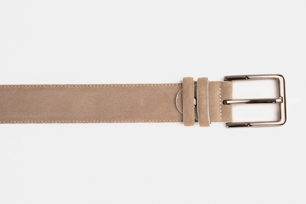 The Bari Beige Leather Belt All New