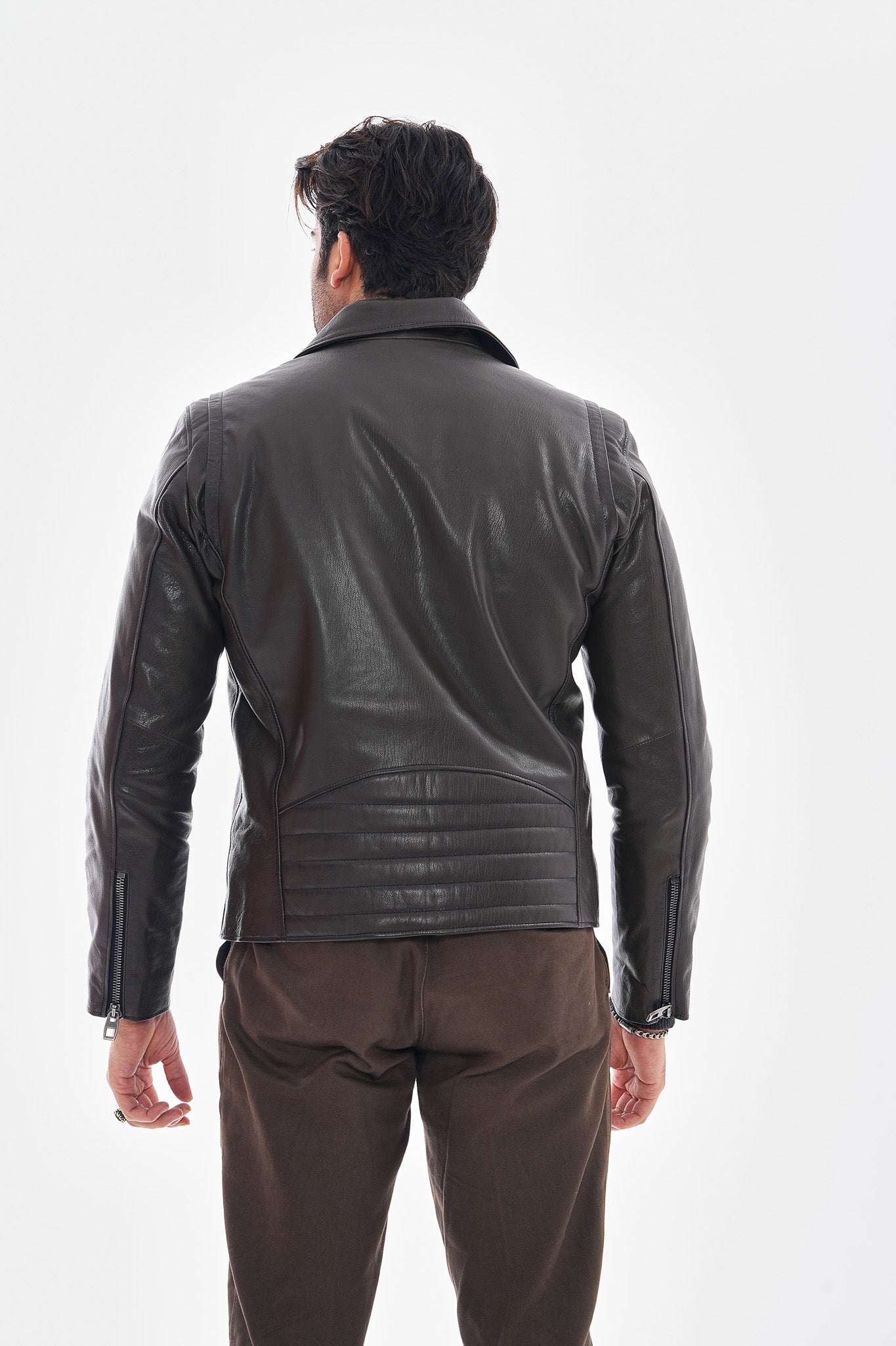 The Volt Textured Charcoal Leather Jacket All New