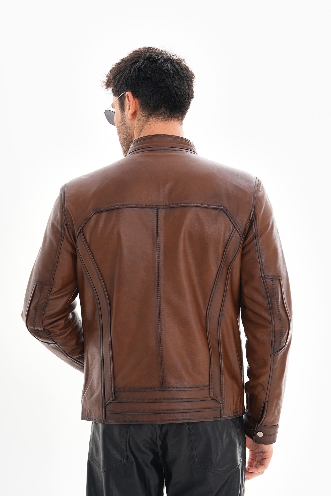 The Arezzo Brown Leather Jacket On Sale