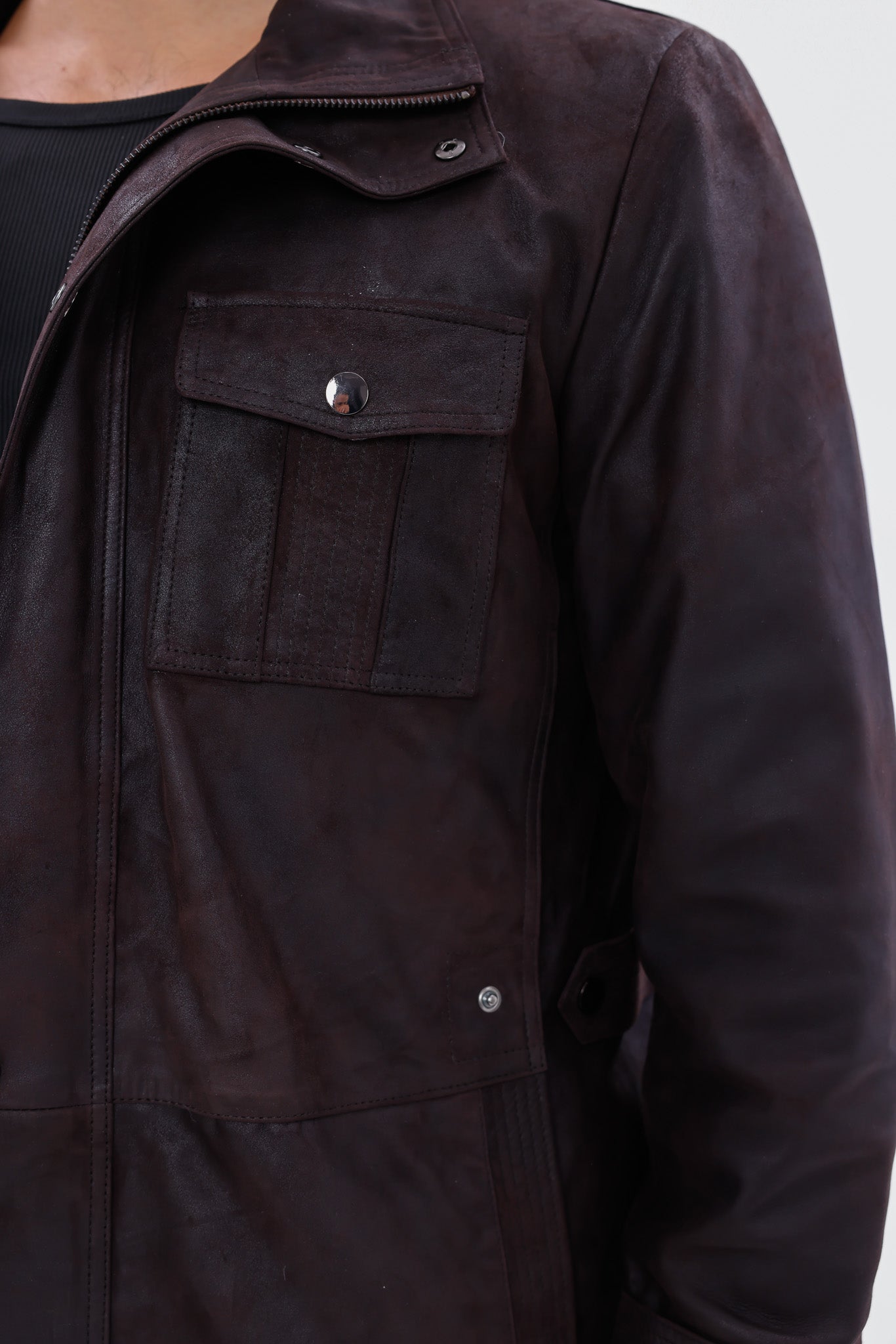 The Cremona Deep Brown Suede Leather Jacket All New