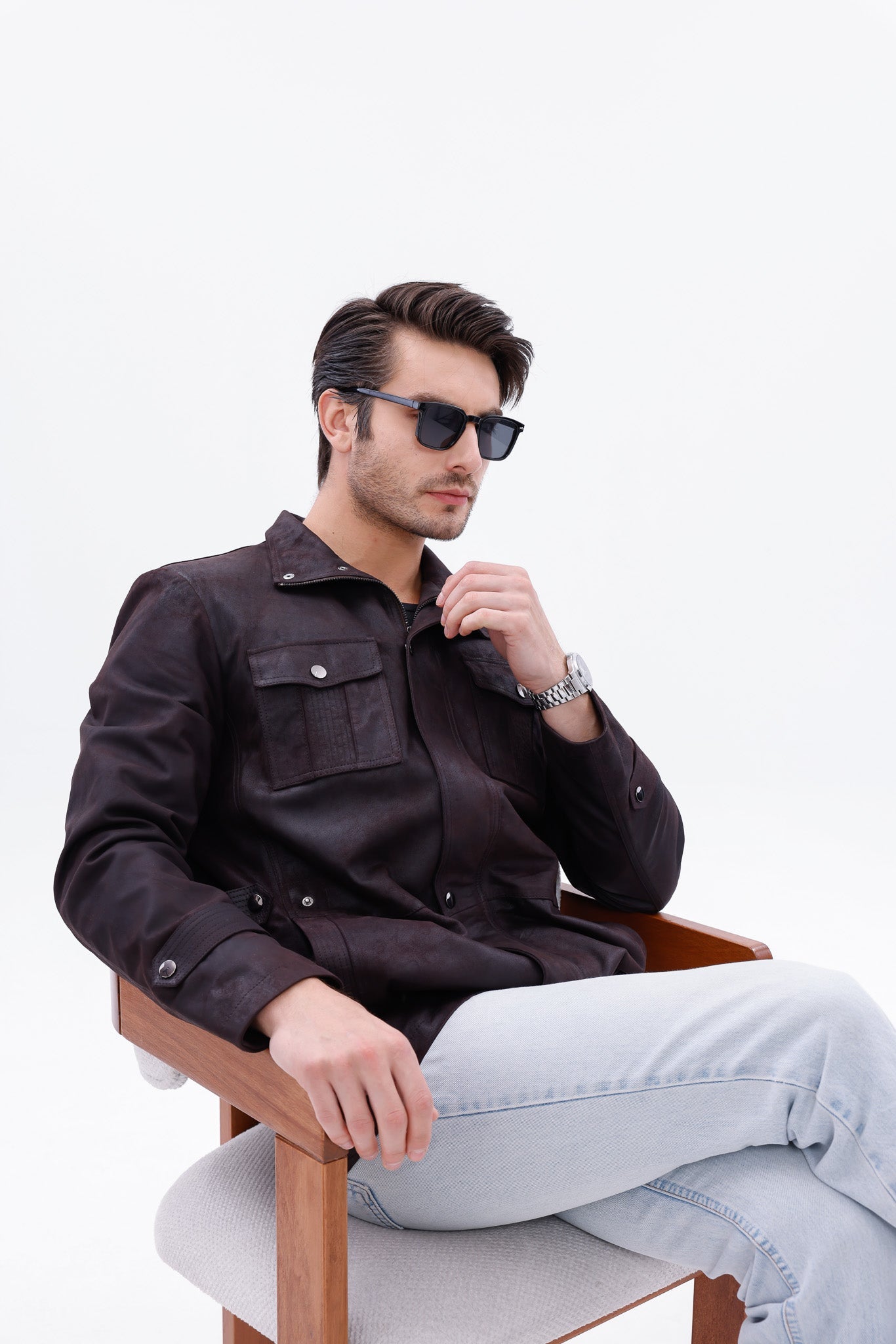The Cremona Deep Brown Suede Leather Jacket All New