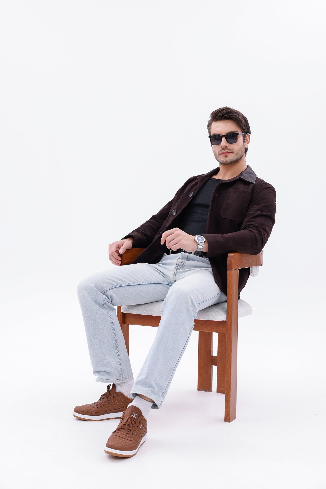 The Matera Suede Brown Leather Jacket Universal Fit