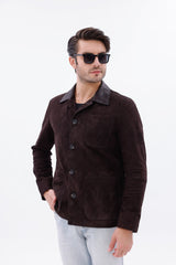 The Matera Suede Brown Leather Jacket Universal Fit