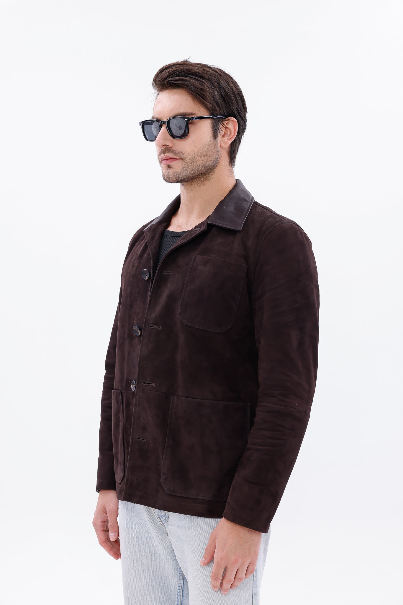 The Matera Suede Brown Leather Jacket Universal Fit