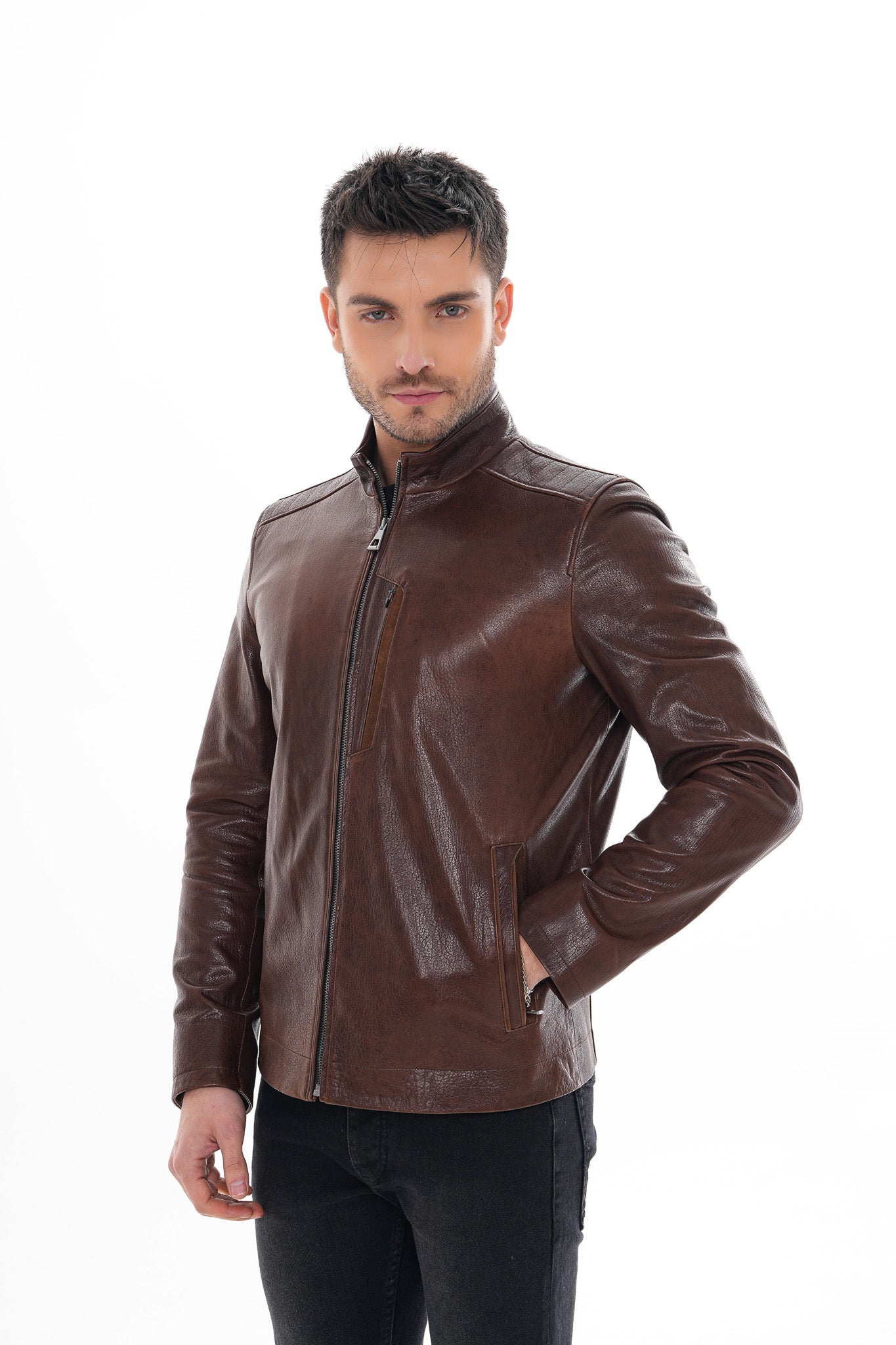 The Marco Brown Leather Jacket Fine Craftsmanship