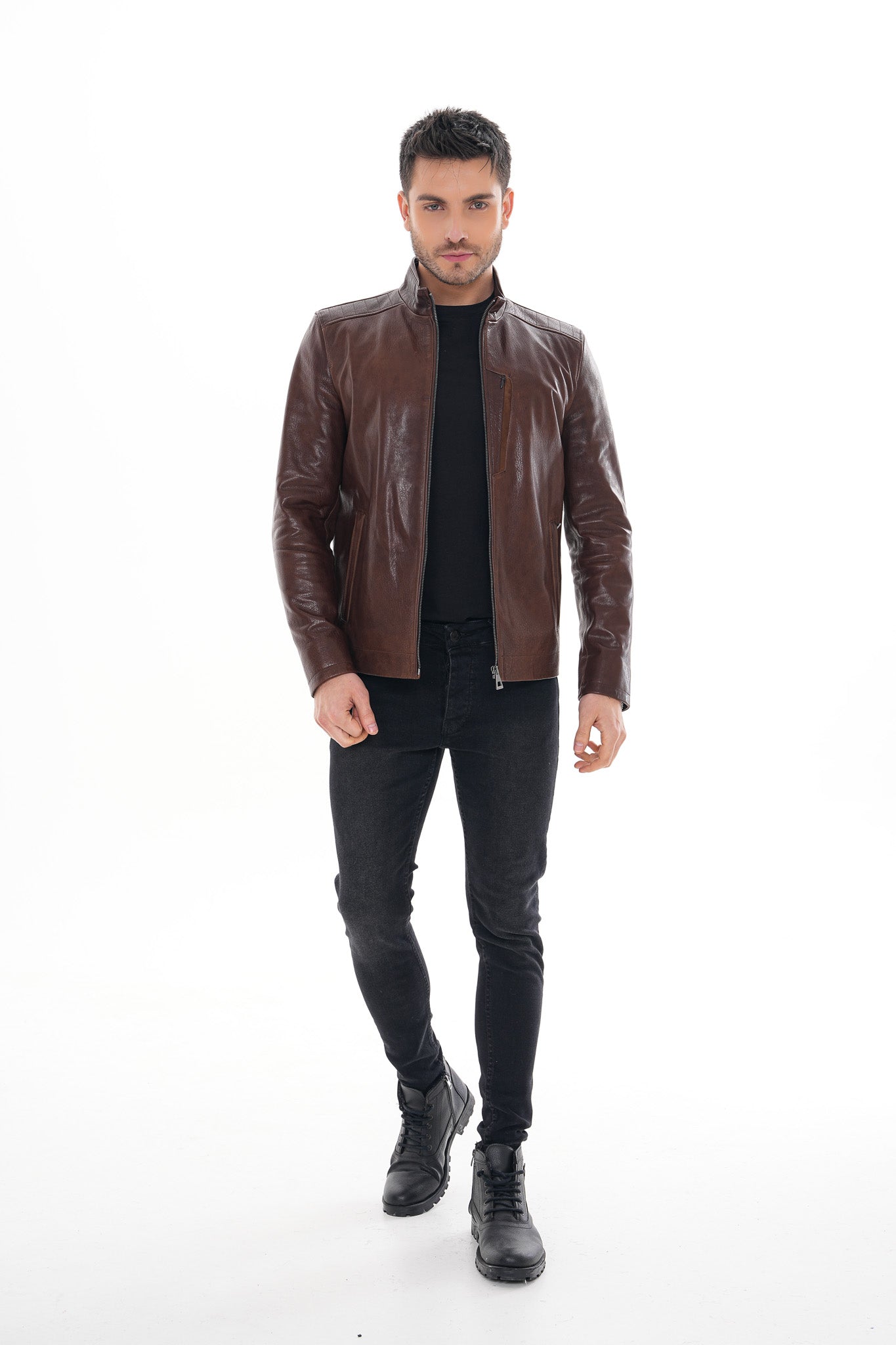 The Marco Brown Leather Jacket Fine Craftsmanship