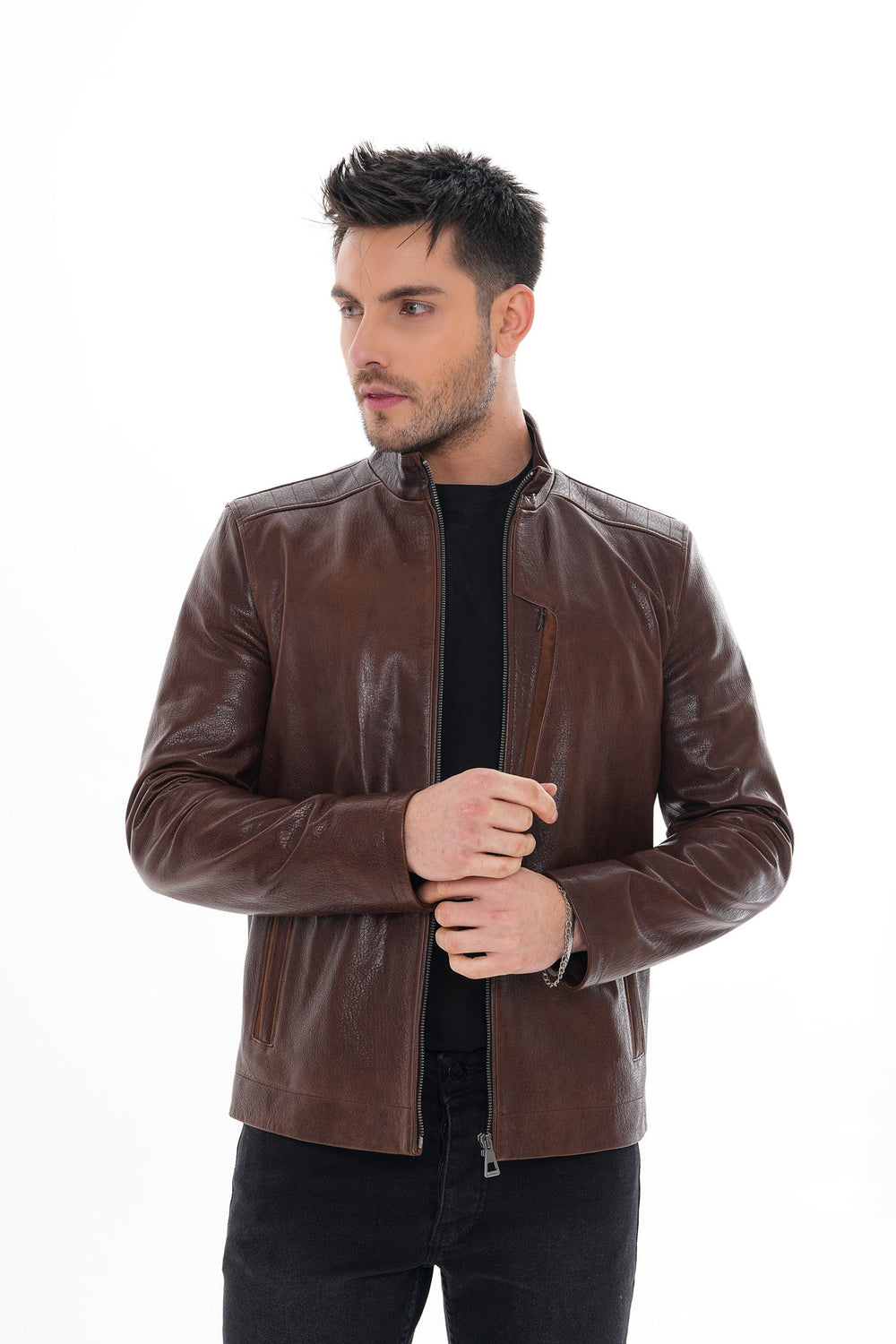 The Marco Brown Leather Jacket Fine Craftsmanship