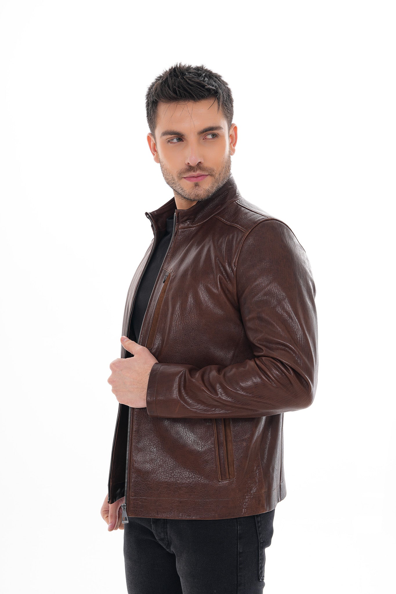 The Marco Brown Leather Jacket Fine Craftsmanship