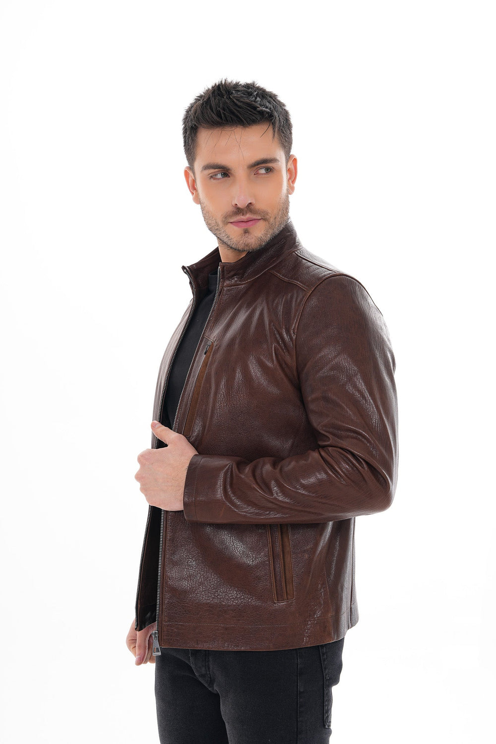 The Marco Brown Leather Jacket Fine Craftsmanship
