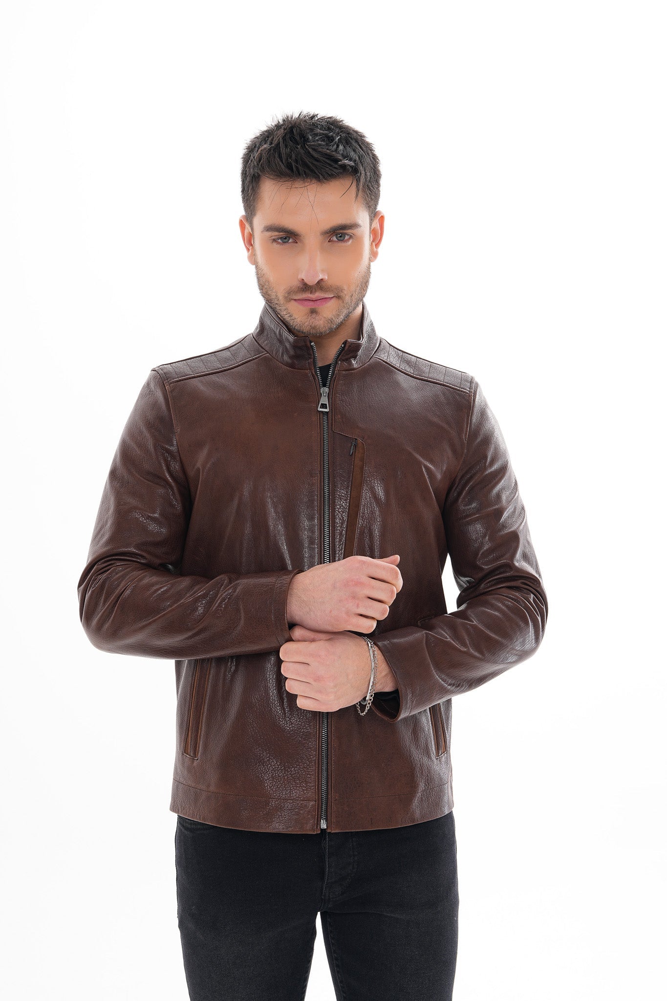 The Marco Brown Leather Jacket Fine Craftsmanship