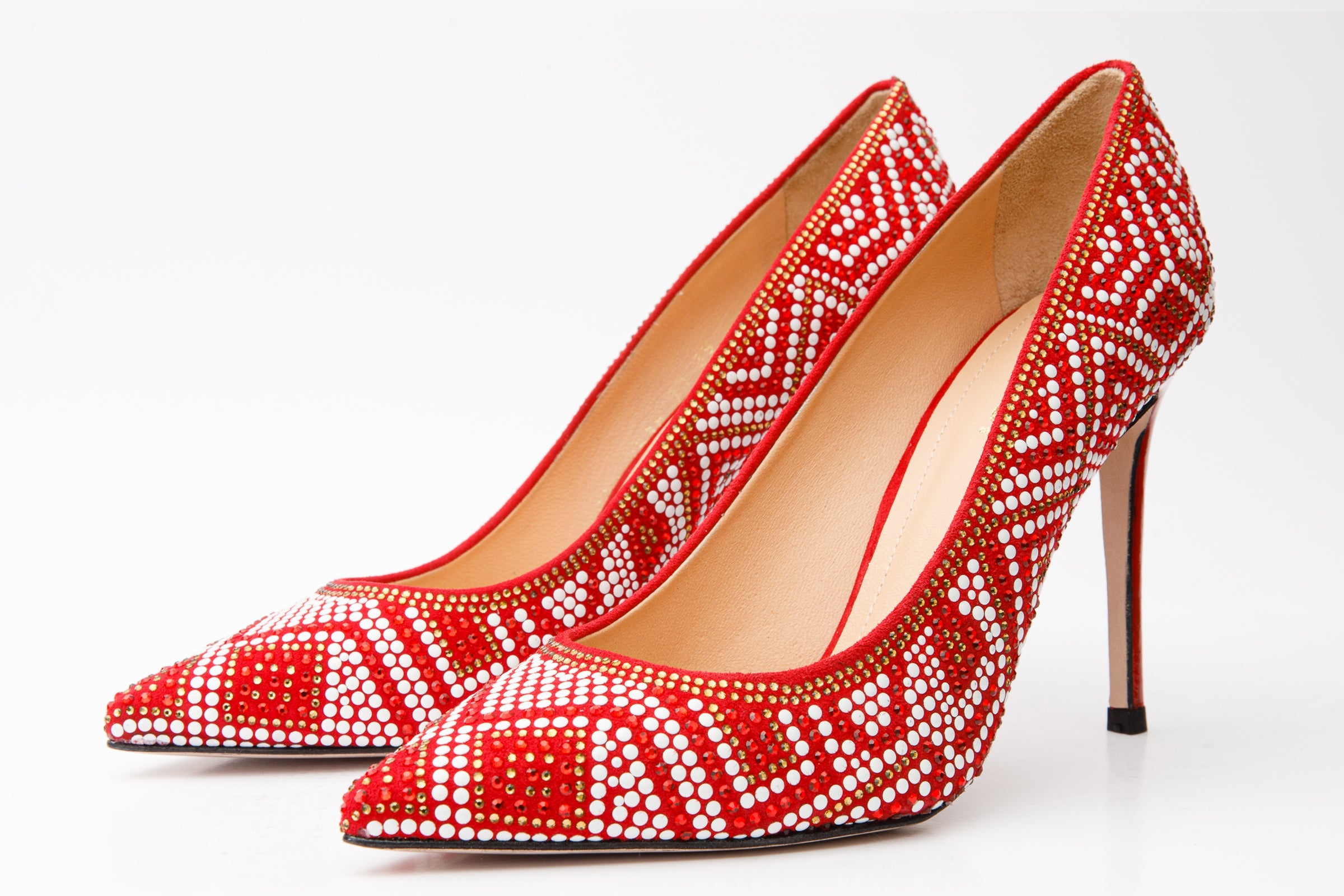 The Nampula Red Glitter Leather Pump Shoe Exclusive Style