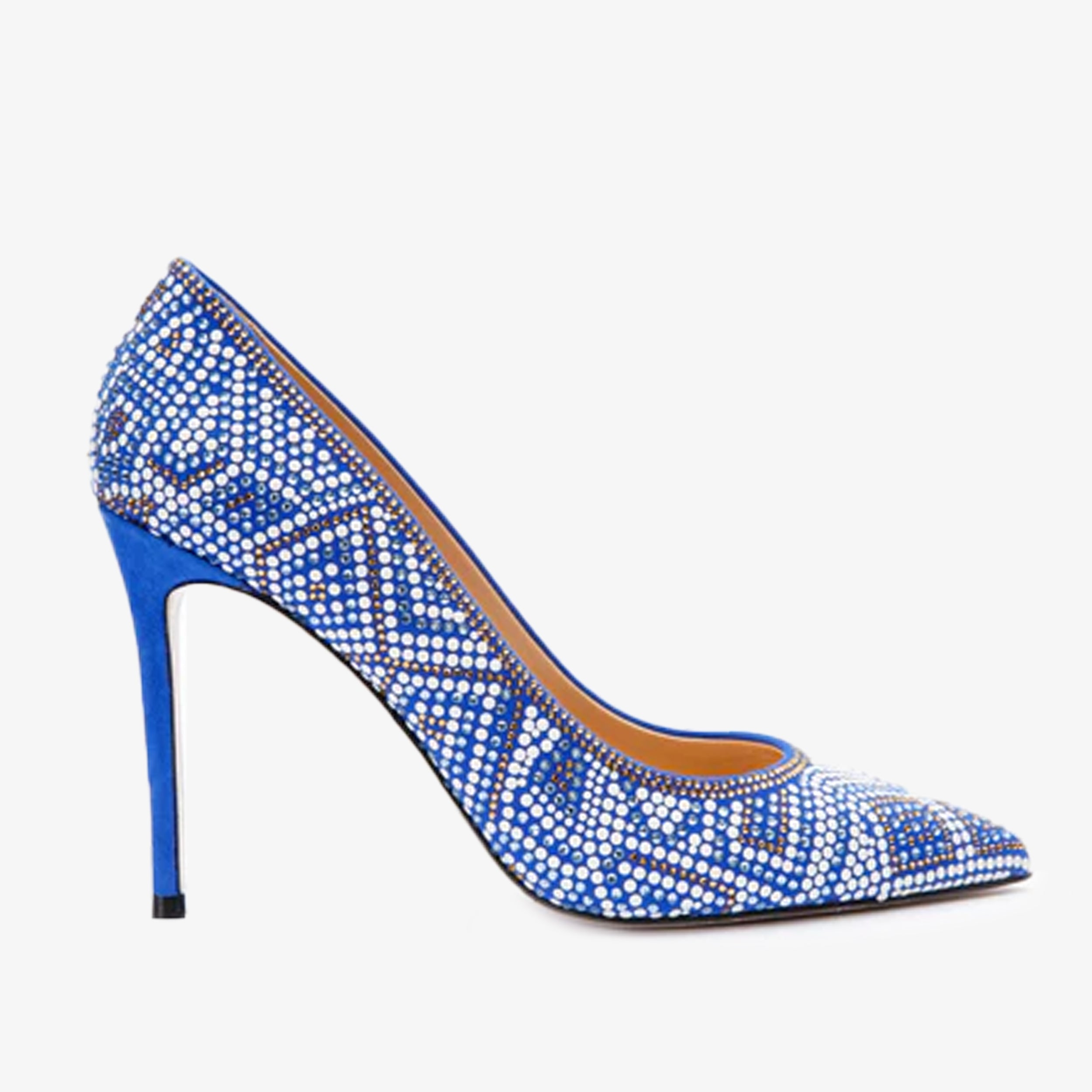 The Nampula Sax Blue Glitter Leather Pump Shoe For Sale