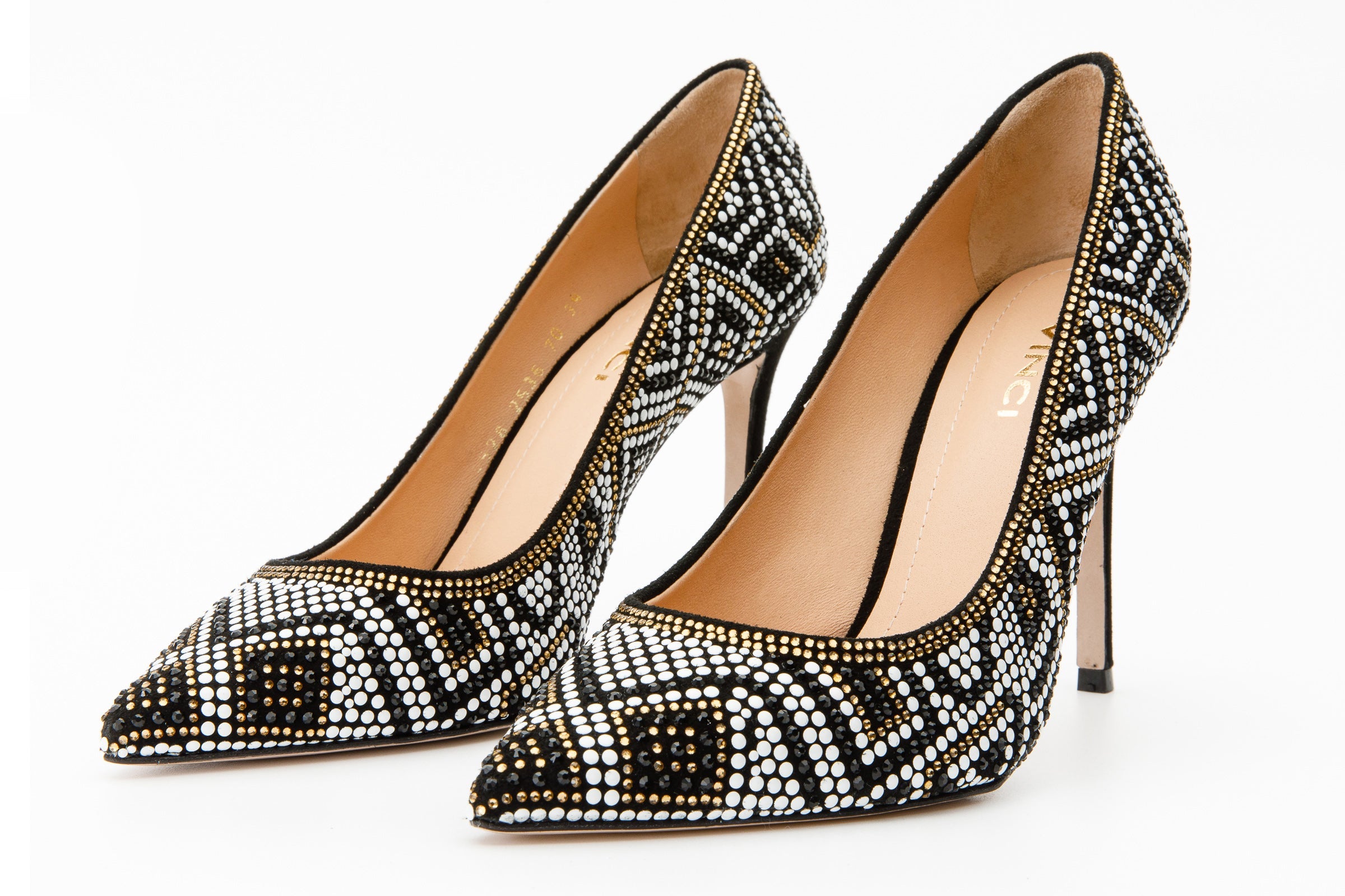 The Nampula Black Glitter Leather Pump Shoe Fine Craftsmanship