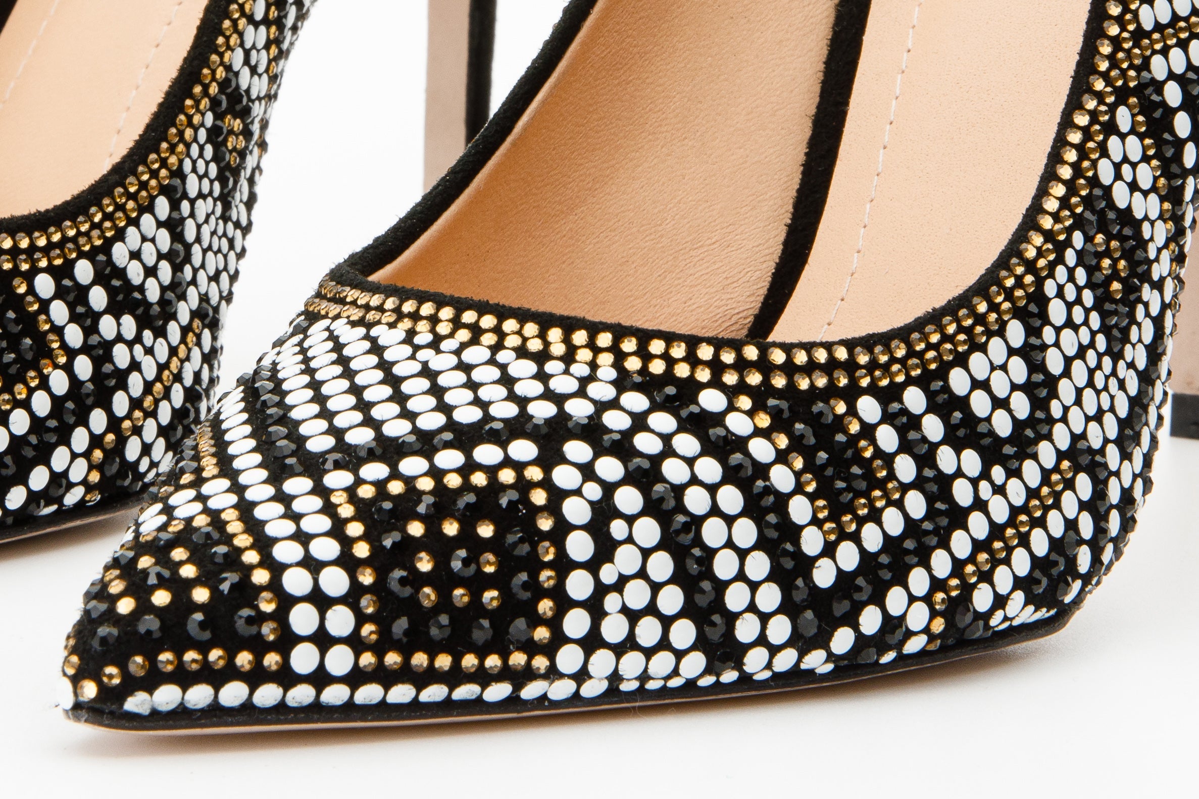 The Nampula Black Glitter Leather Pump Shoe Fine Craftsmanship