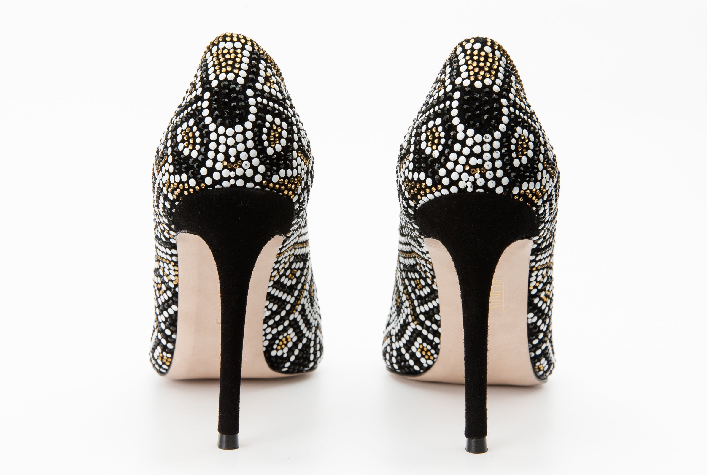 The Nampula Black Glitter Leather Pump Shoe Fine Craftsmanship